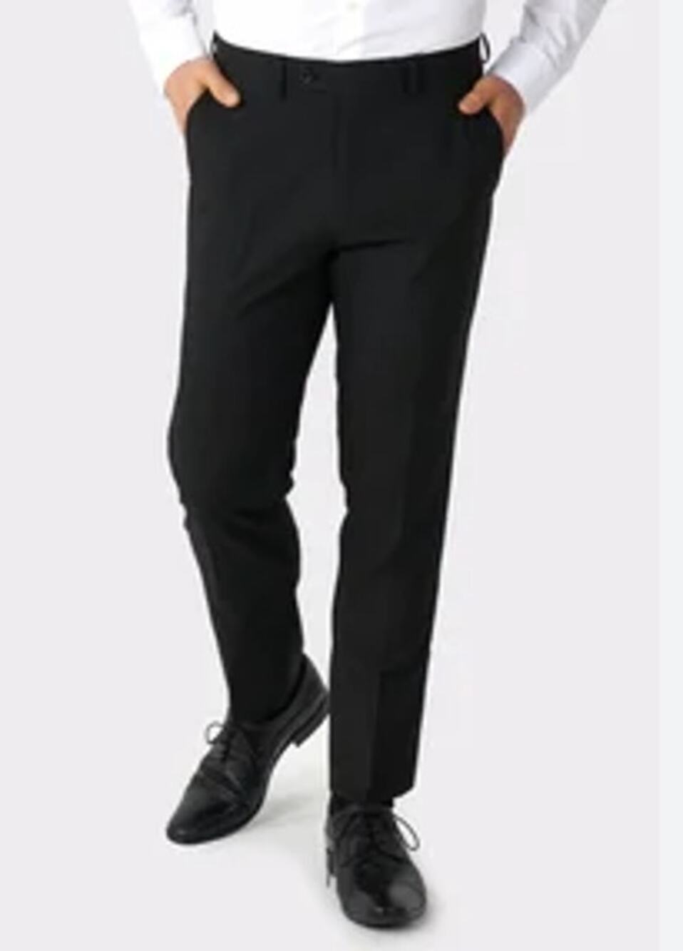 OPPOSUITS Mens Slim Fit Dress Pants 36 x 33 Black Straight Leg Flat Front NWOT